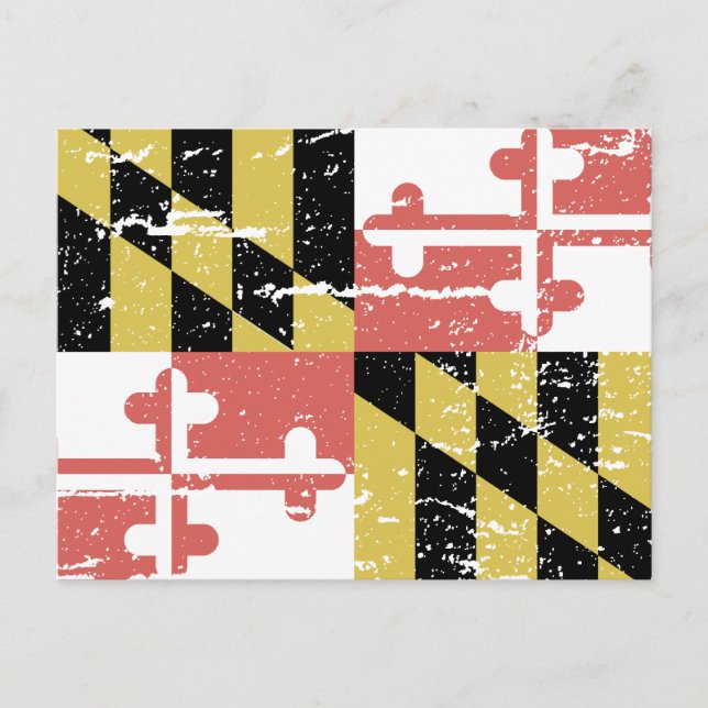 Carte Postale Drapeau vintage MARYLAND (Devant)