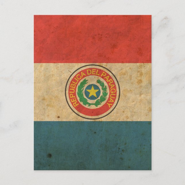 Carte Postale Drapeau vintage Paraguay (Devant)