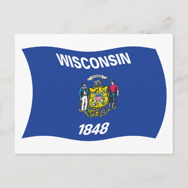 Carte postale Drapeau Wisconsin (Devant)