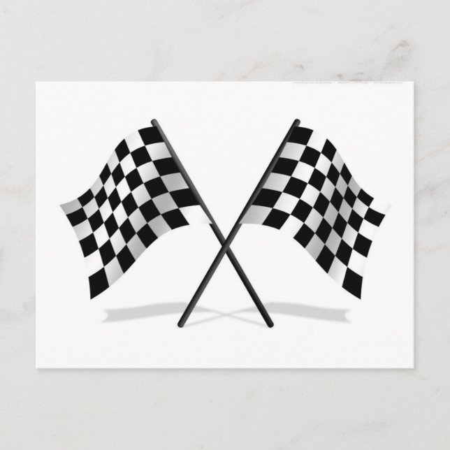 Carte Postale Drapeaux À damiers de course (Devant)