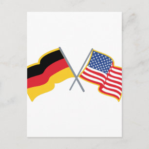 Carte Postale Drapeaux américains allemands