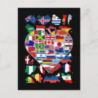 Drapeaux cardiaques du monde Voyager dans le pays