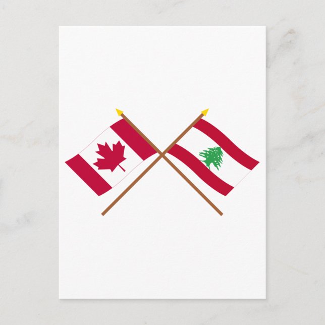 Carte Postale Drapeaux croisés Canada et Liban (Devant)