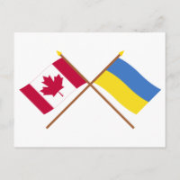 Drapeaux croisés Canada et Ukraine