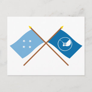 Carte Postale Drapeaux croisés de Micronésie et Yap