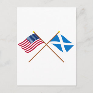 Carte Postale Drapeaux croisés des États-Unis et de l'Écosse (Cr