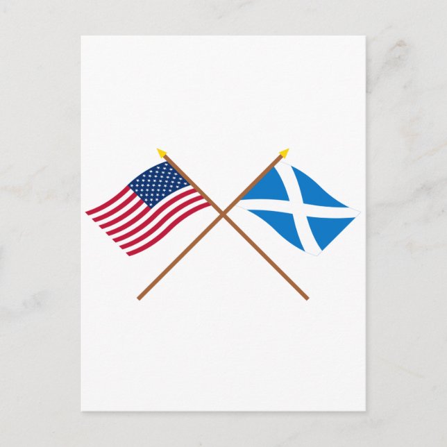 Carte Postale Drapeaux croisés des États-Unis et de l'Écosse (Cr (Devant)