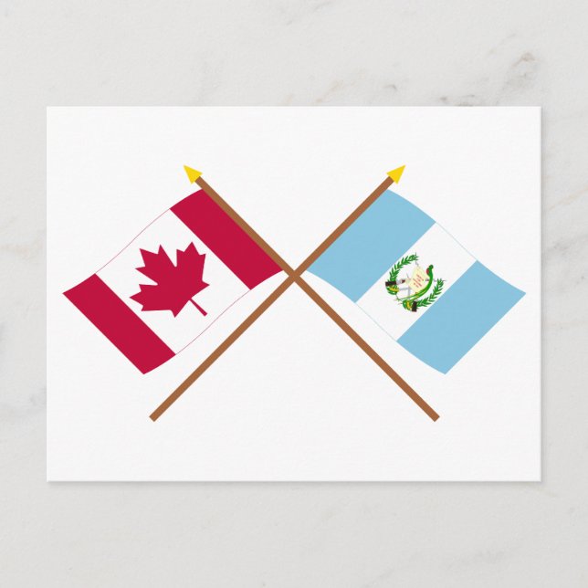 Carte Postale Drapeaux croisés du Canada et du Guatemala (Devant)