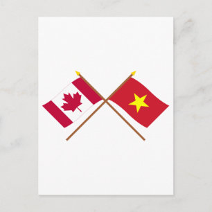 Carte Postale Drapeaux croisés du Canada et du Vietnam