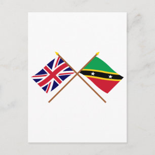 Carte Postale Drapeaux croisés du Royaume-Uni et de Saint-Kitts-