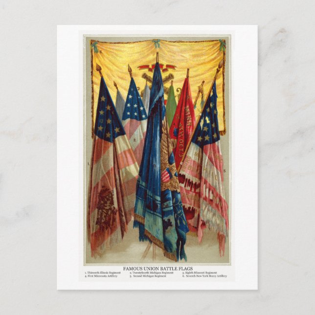 Carte Postale Drapeaux de bataille de la guerre civile no 6 (Devant)