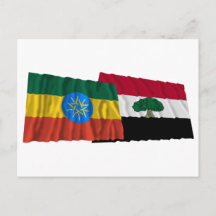 Carte Postale Drapeaux de l'Éthiopie et de l'Oromia