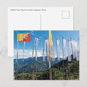 Carte Postale Drapeaux de prière dans les montagnes orientales d