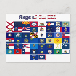 Carte postale "Drapeaux des Etats-Unis"