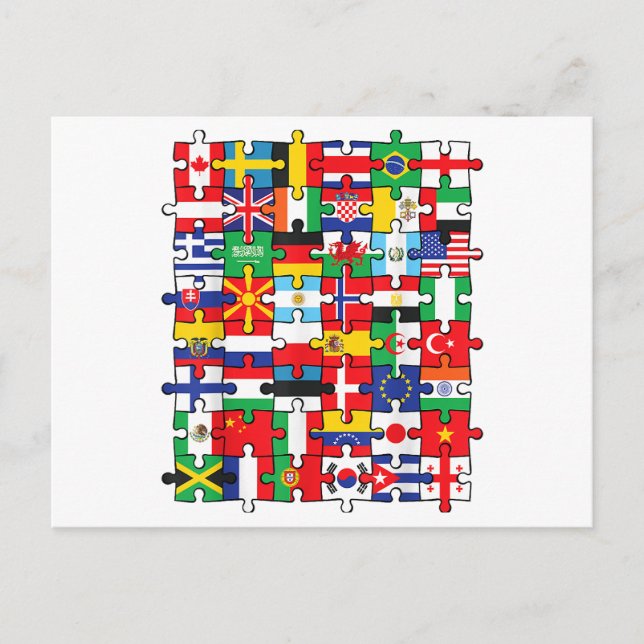 Carte Postale Drapeaux des pays du pavillon international (Devant)