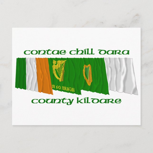 Carte Postale Drapeaux du comté de Kildare (Devant)