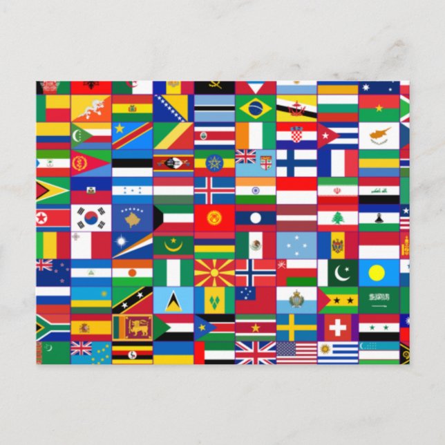 Carte Postale Drapeaux du monde (Devant)