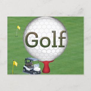 Carte Postale Drapeaux du panier composite Golf