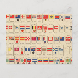 Carte Postale Drapeaux, insignes
