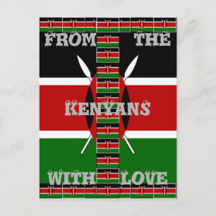 Carte Postale Drapeaux miniers sans fil du Kenya Frames Art