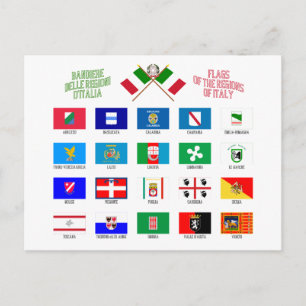 Carte Postale Drapeaux régionaux d'Italie