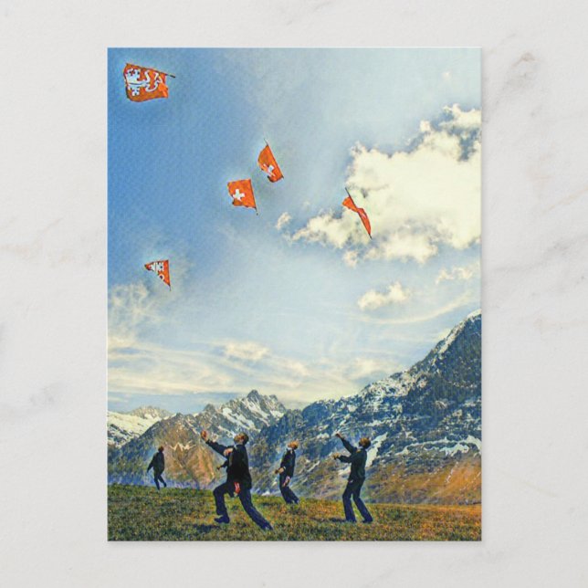 Carte Postale Drapeaux suisses (Devant)