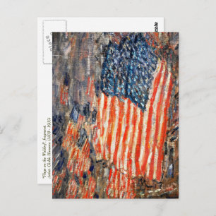 Carte Postale "Drapeaux sur le Waldorf" par Childe Hassam