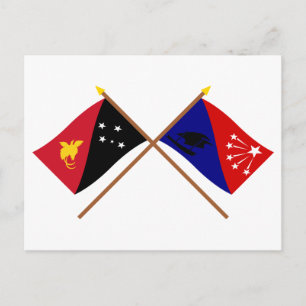 Carte Postale Drapeaux traversés de PNG et Province centrale