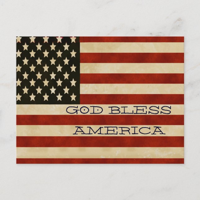 Carte Postale Drapeaux vintages américains (Devant)