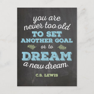 Carte Postale Dream a New Dream CS Lewis Quote Chalkboard