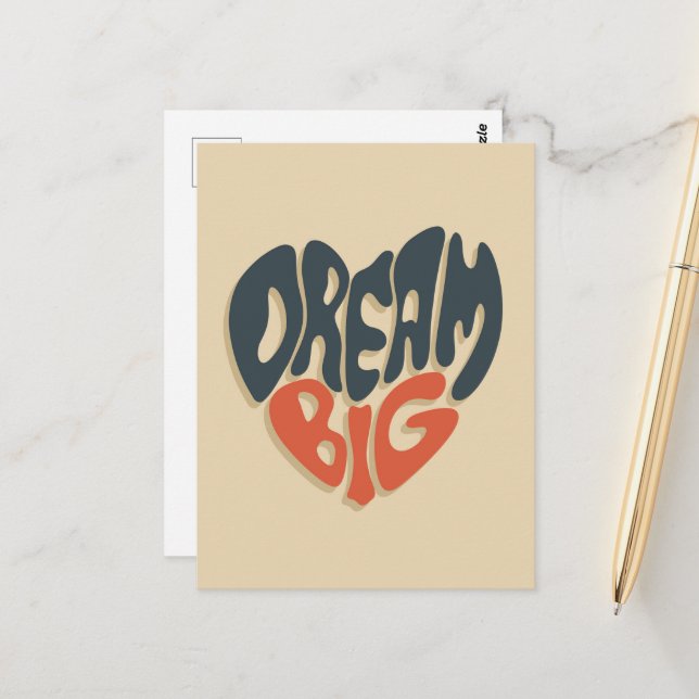 Carte Postale Dream Big : Félicitations Cool pour la graduation (Devant/Arrière en situation)