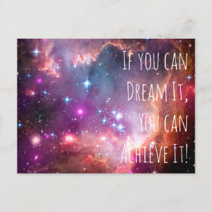 Carte Postale Dream It Achieve It Motivational Quote Galaxy Star