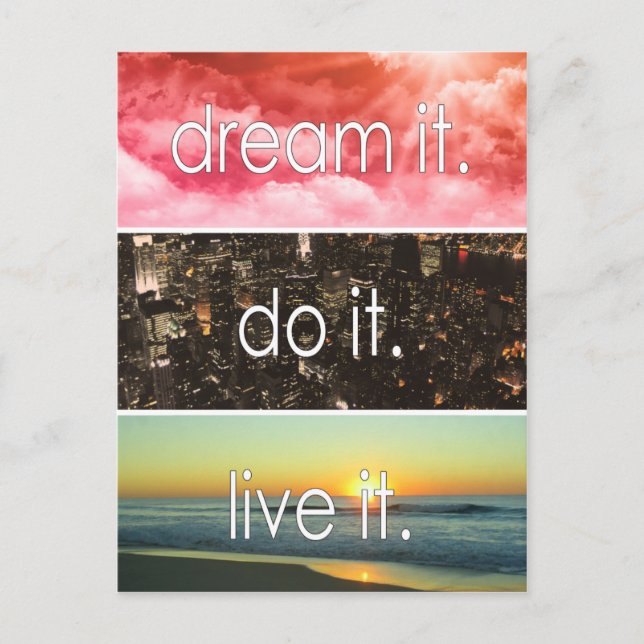 Carte Postale Dream It Do It Live It Citation Motivationnelle (Devant)