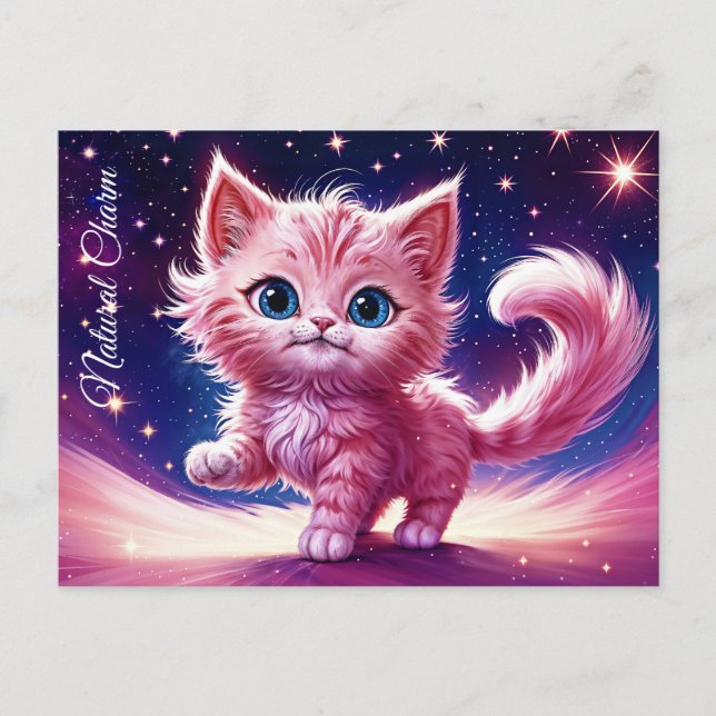 Carte Postale Dream rose chaton animaux de compagnie pépinière d (Devant)