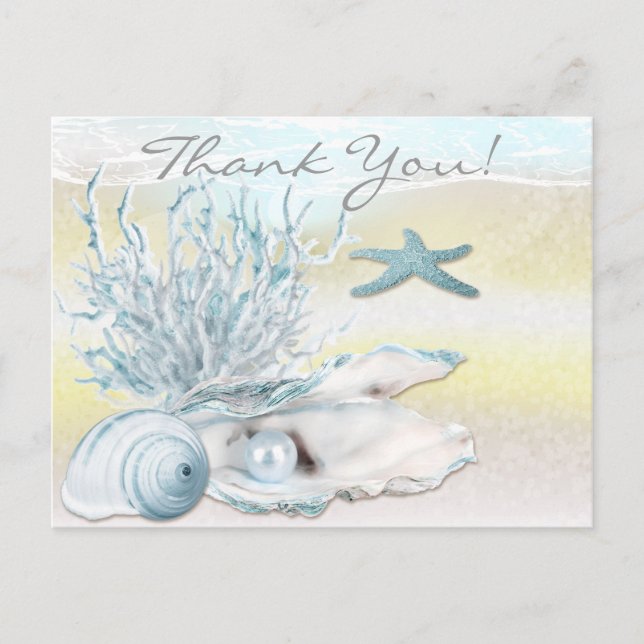 Carte Postale Dream Shore Beach Merci bleu (Devant)