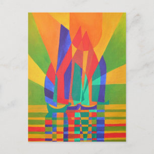 Carte Postale Dreamboat Un Câble Cubiste Aux Couleurs Primaires