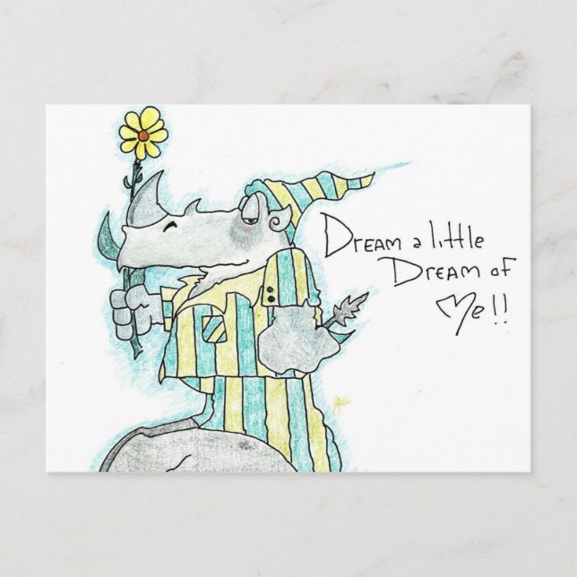 Carte postale Dreamin Rhino (Devant)