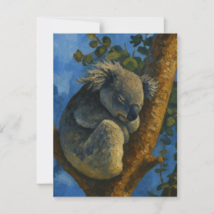 Carte Postale Dreaming in the Eucalyptus - Sleeping Koala Art