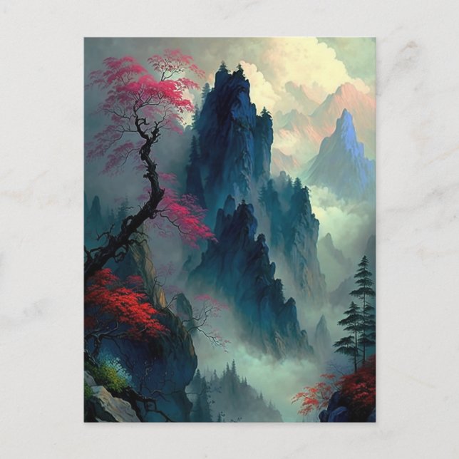 Carte postale Dreamy Misty Mountain Landscape (Devant)