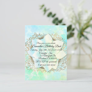 Carte Postale Dreamy Pastels Lotus Fleur Anniversaire Personnali