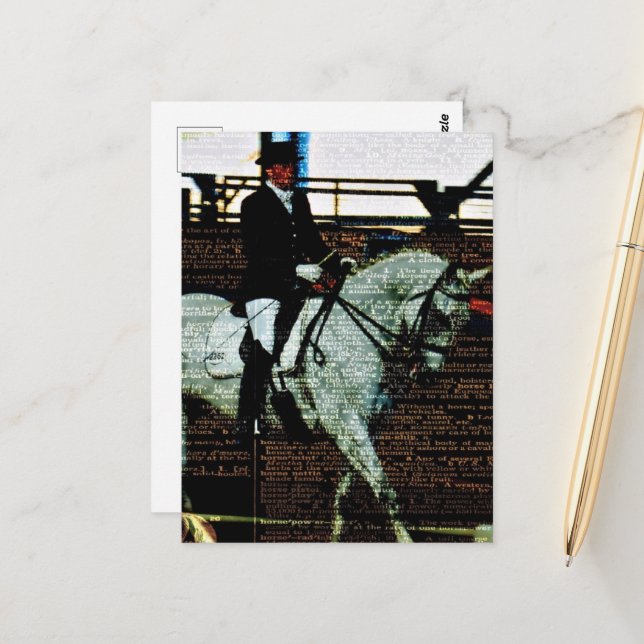 Carte Postale Dressage Horse Art (Devant/Arrière en situation)