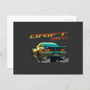 CARTE POSTALE DRIFT LEGEND SUPRA MK4 - STYLE ANIME