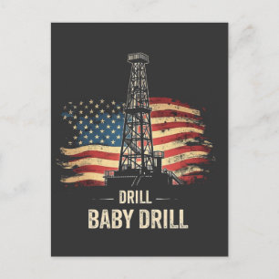 Carte Postale Drill Baby Drill American Trump Energy Economy