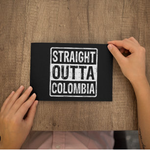 Carte Postale Droit devant la Colombie Noir Blanc