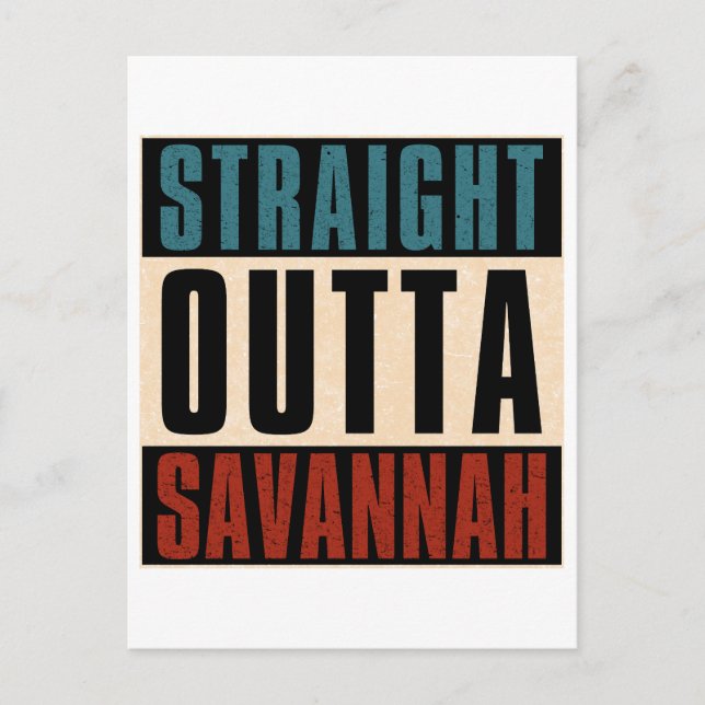 Carte Postale Droit devant Savannah Géorgie GA (Devant)