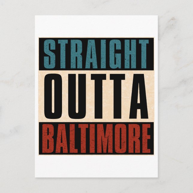 Carte Postale Droite en direction du Maryland de Baltimore MD (Devant)