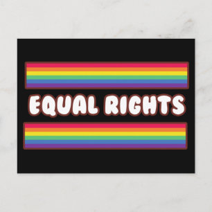 Carte Postale Droits égaux. Fierté LGBT+. Drapeau arc-en-ciel 