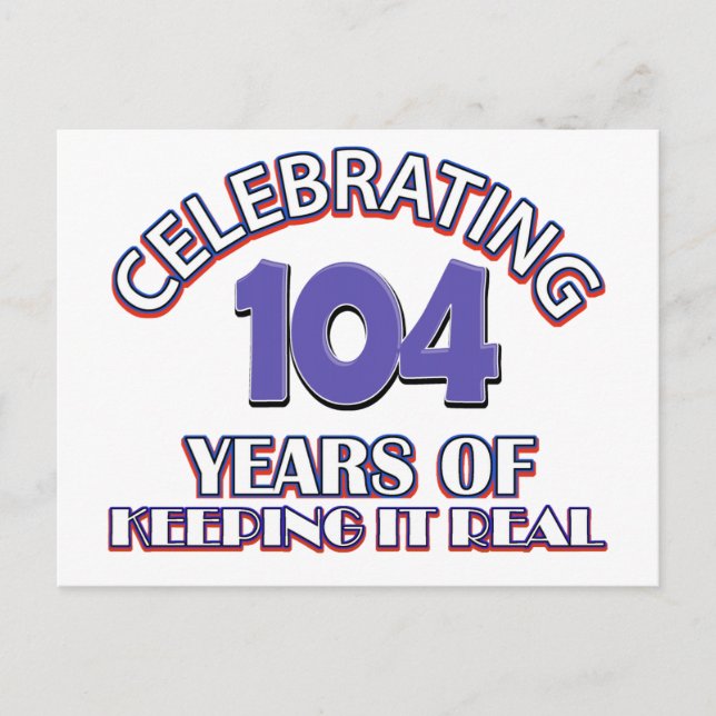 Carte Postale Drôle 104ème anniversaire conceptions (Devant)