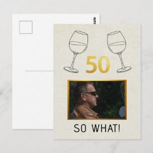Carte Postale Drôle 50 Et Alors Anniversaire Personnalisé avec P