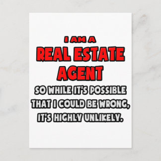 Carte Postale Drôle Agent Immobilier .. Très improbable